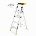 Gorilla Ladders Aluminum Dual Platform Ladder With Project Bucket, 5.5 Ft, 300 Lb Capacity