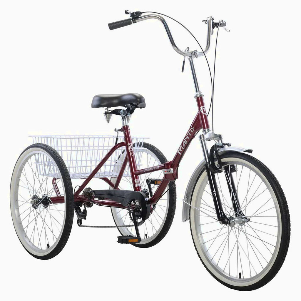 Mantis Tri-Rad Folding Adult Tricycle, 24 in, 6-Speed