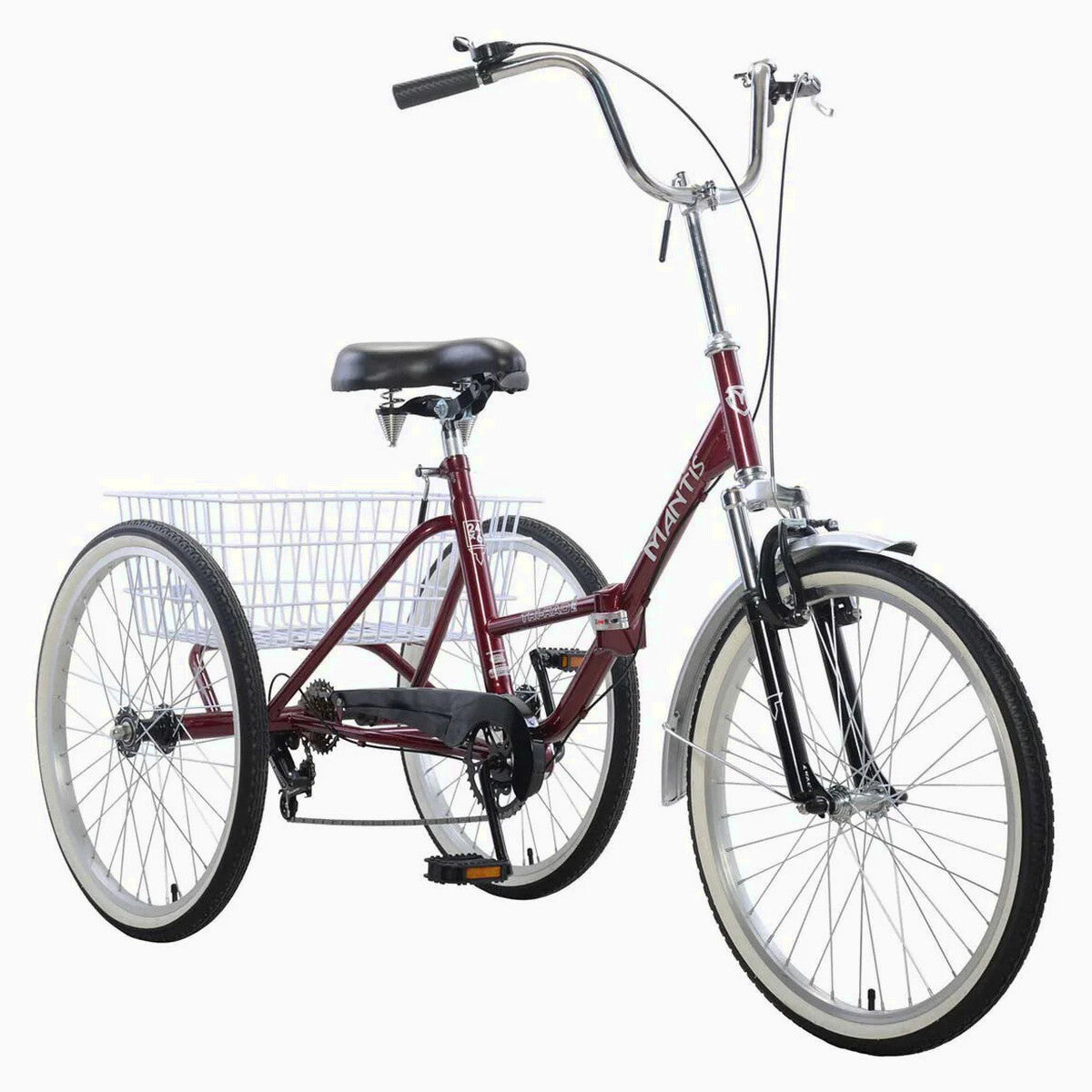 Mantis Tri-Rad Folding Adult Tricycle, 24 in, 6-Speed