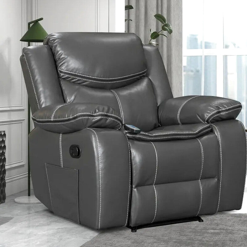 Leather Recliner Lounge Chair - Wide Seat