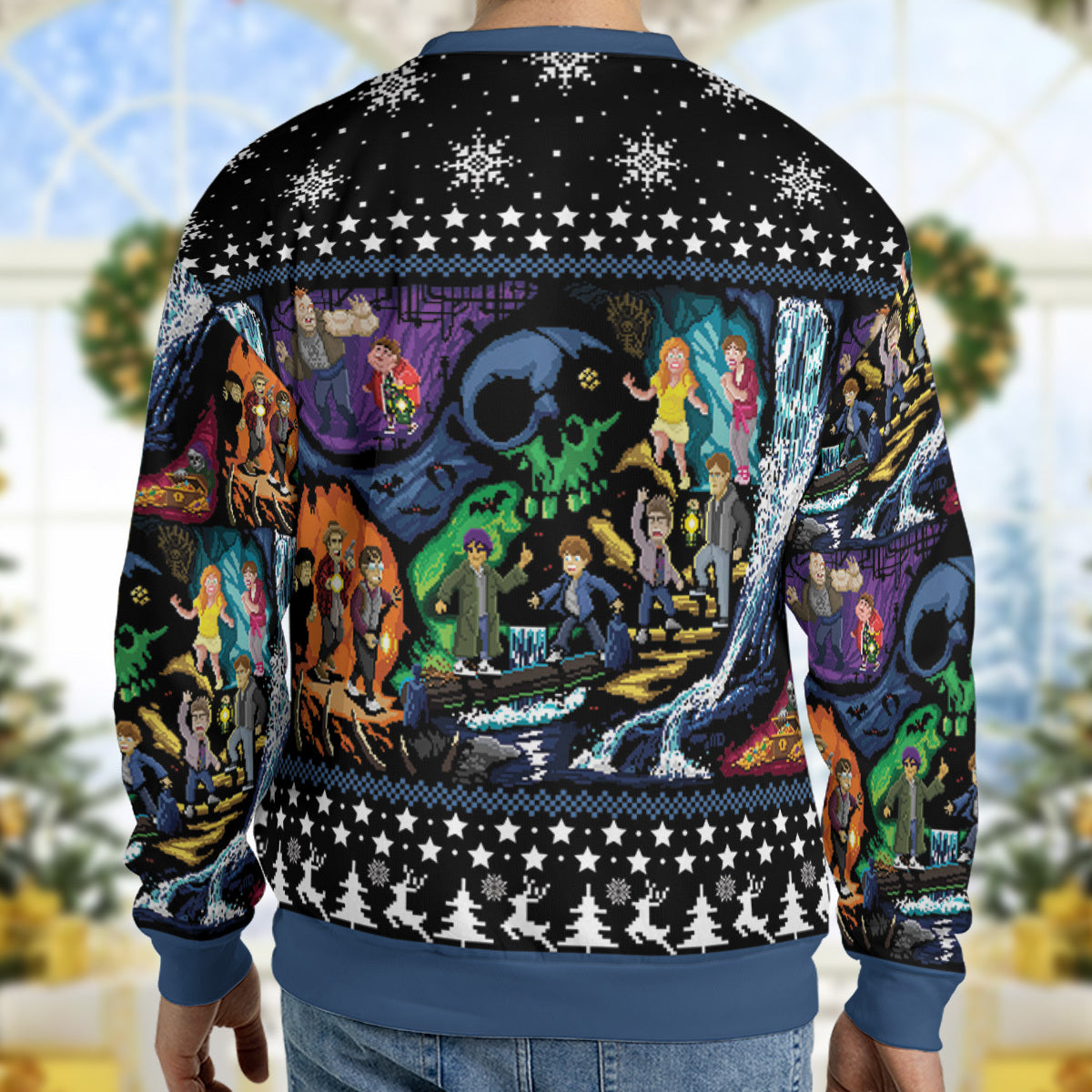 Goonies 80s Pixel Art Ugly Christmas Sweatshirt