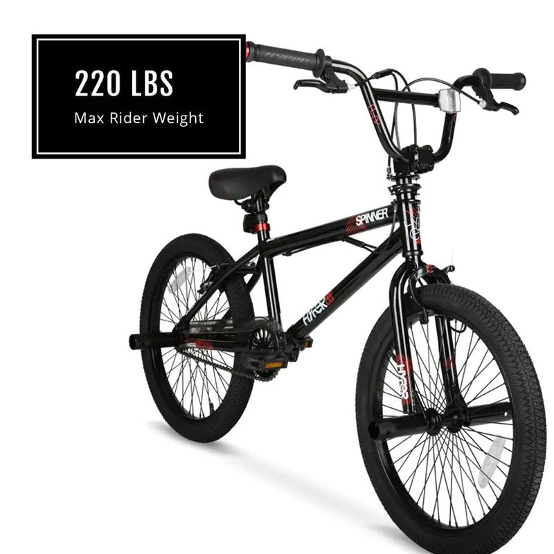 Hyper Bicycles Boys Spinner BMX Bike, 20 inch, Black, Steel Frame - HYP-T20-1100