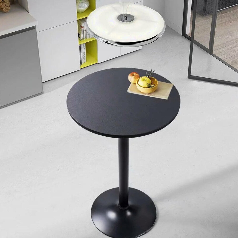 Round Bar-Height Bistro Pub Table With Metal Base And MDF Top, 23.8 x 23.8 x 39.5 Inch