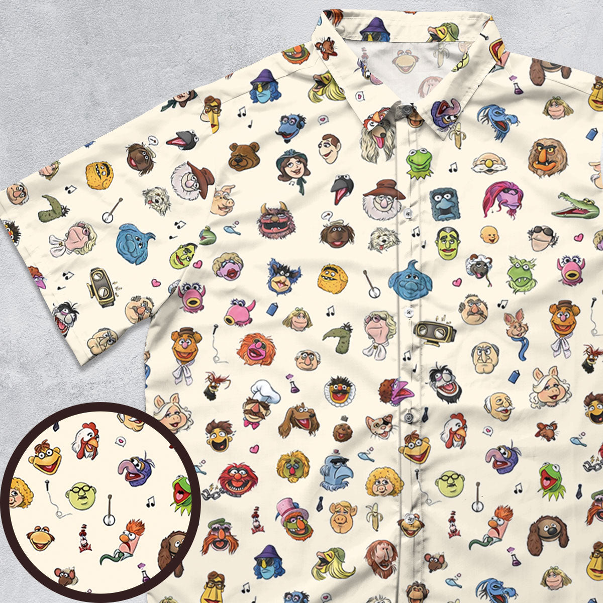 The Muppets Pattern Button Down Shirt