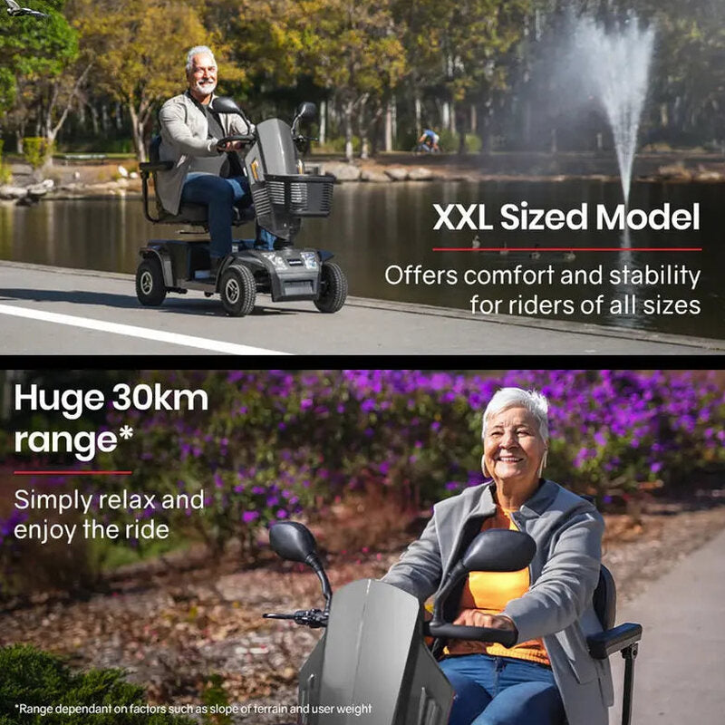 Equipmed Mobility Scooter, 30 km Range, 180 kg Capacity - VentureCruise Series S-XXL