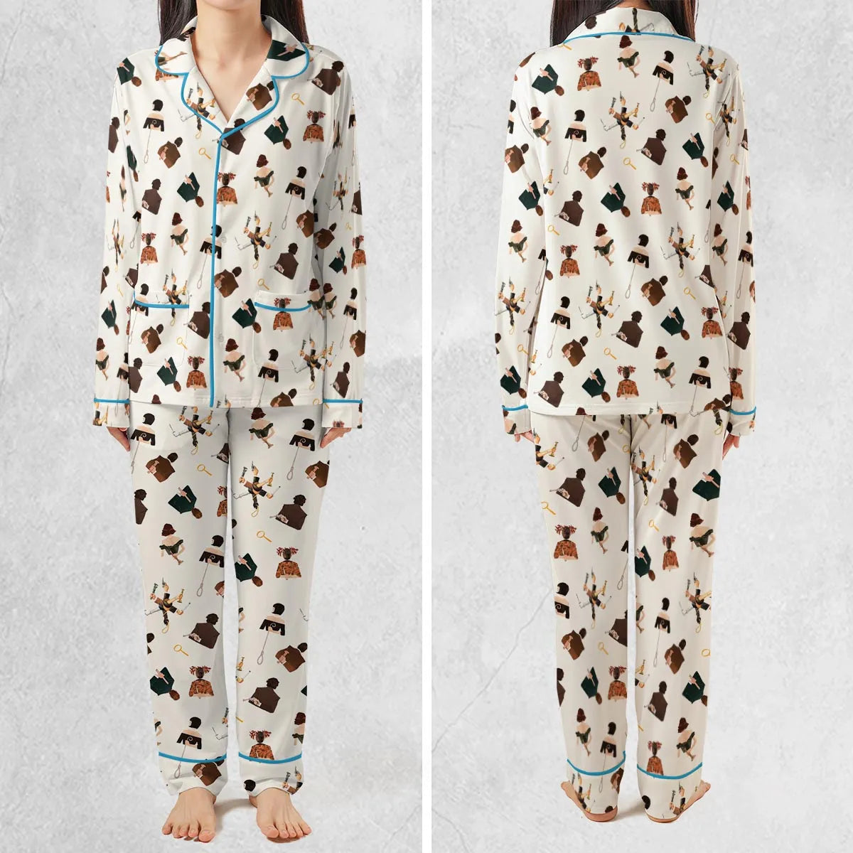 Clue The Movie Characters Pattern Pajamas Set