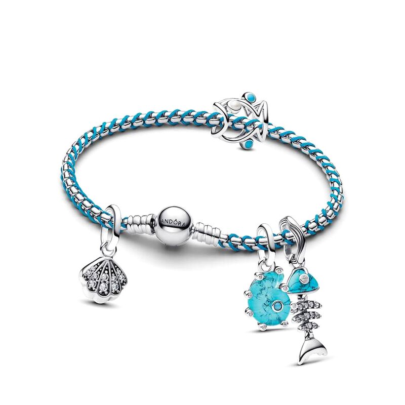 Ocean-Themed Charm Bracelet Set - Blue