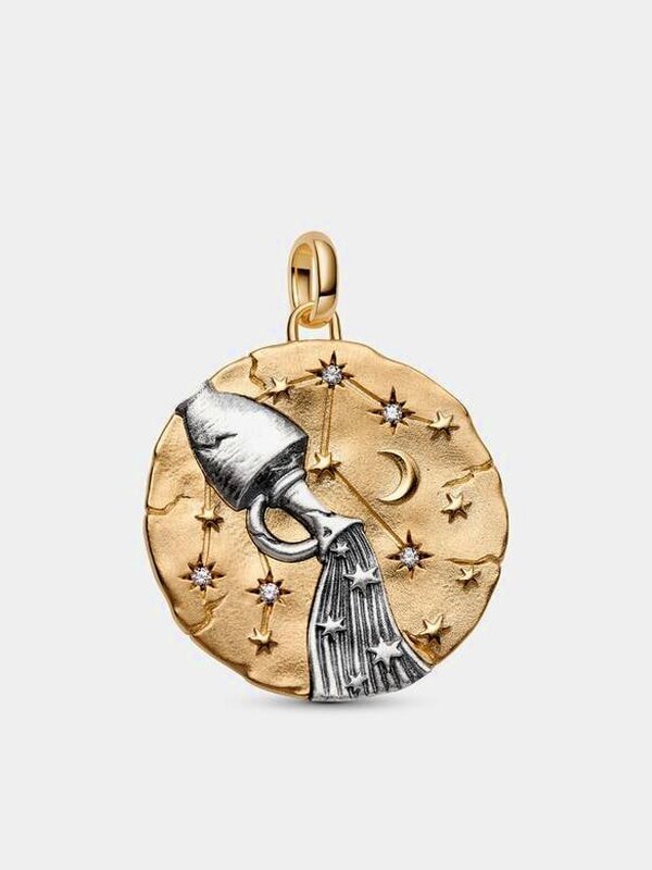 Gold-Plated Oversized Aquarius Charm