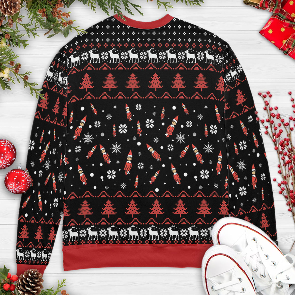 Snitches get Stitches Elf on the Shelf Ugly Christmas Sweatshirt