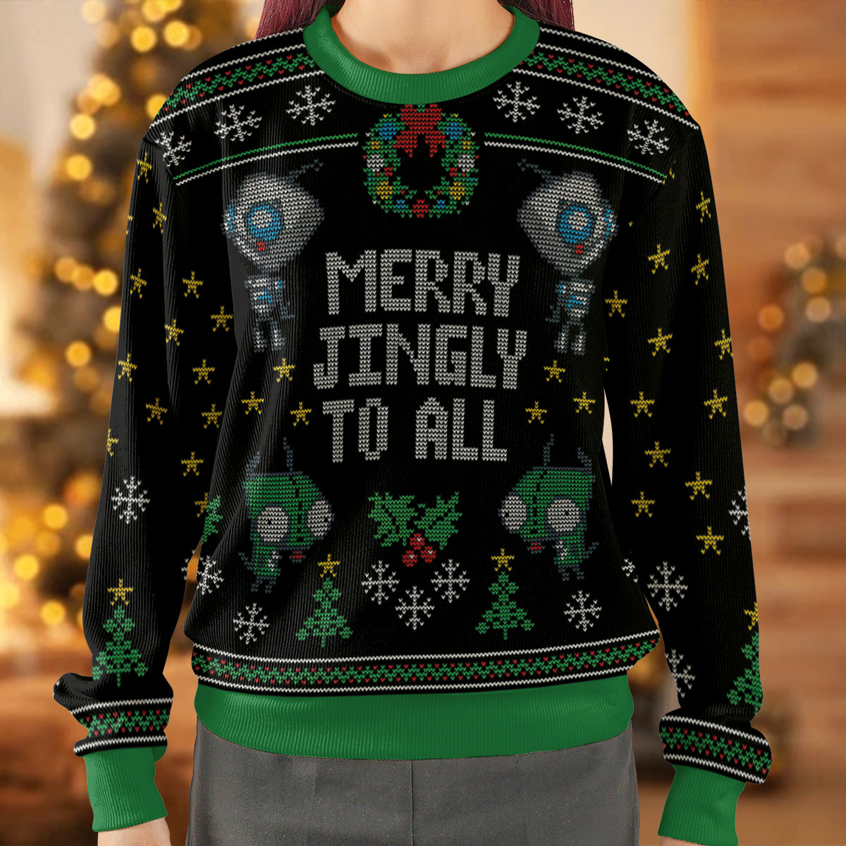 Merry Jingly Invader Zim Ugly Christmas Sweatshirt