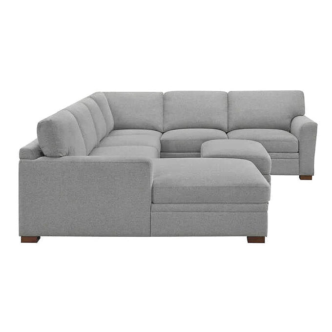 Thomasville Fabric Sectional With Storage Ottoman, 4-Piece, Gray - Langdon