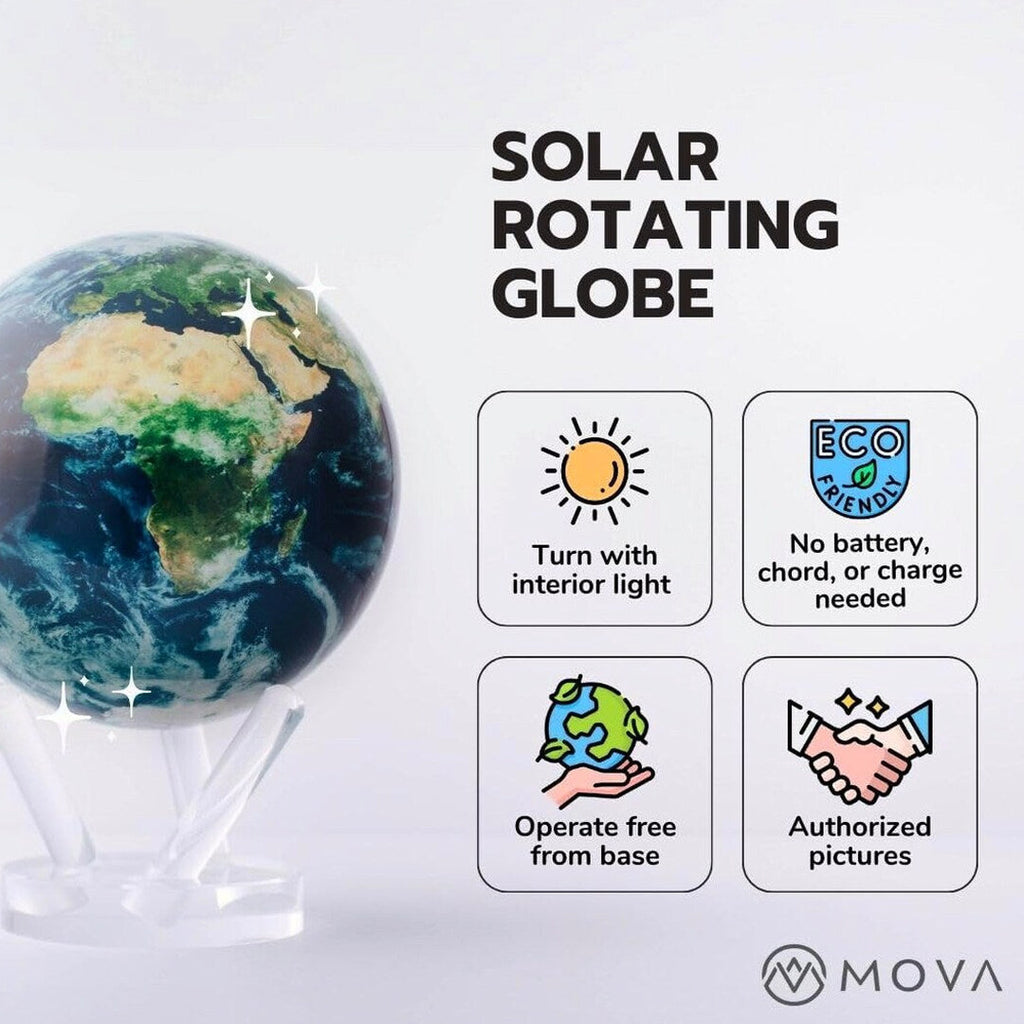 MOVA 4.5in Self-Rotating Physical Globe Earth With Clouds