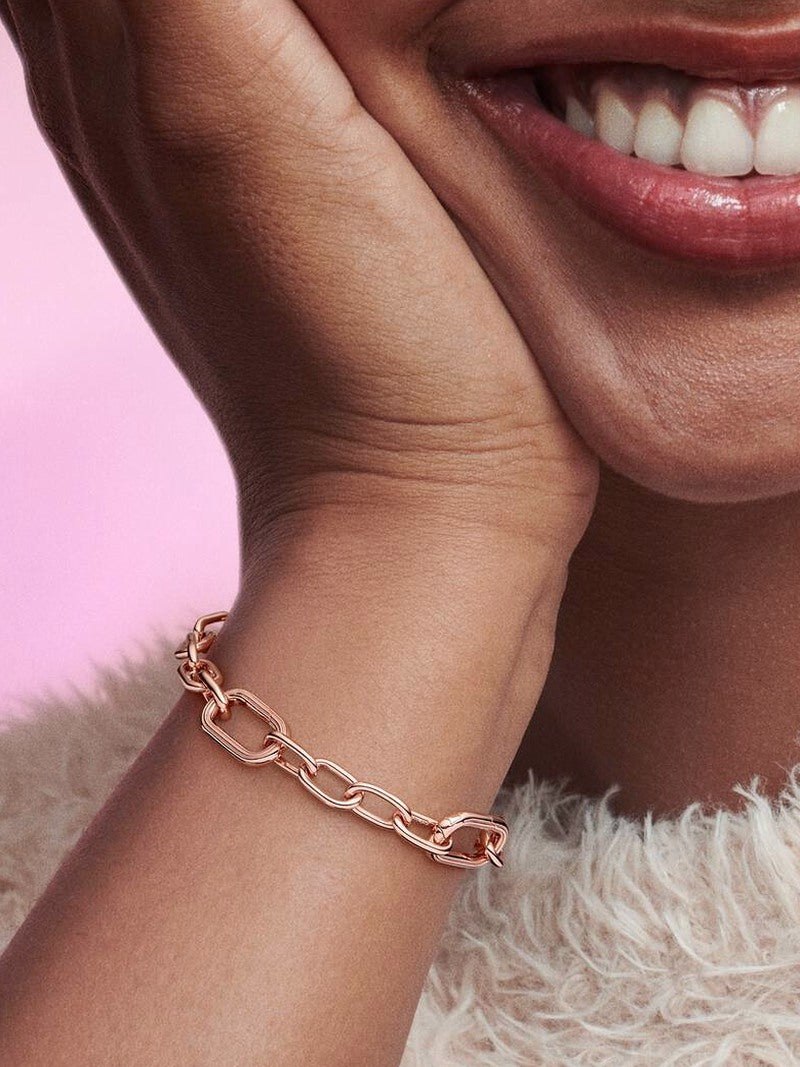 Rose Gold-Plated Small Link Chain Bracelet