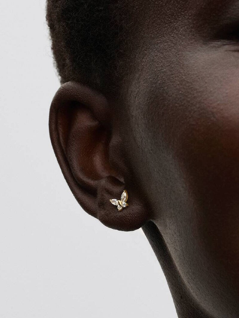 Gold-Plated Butterfly Stud Earrings