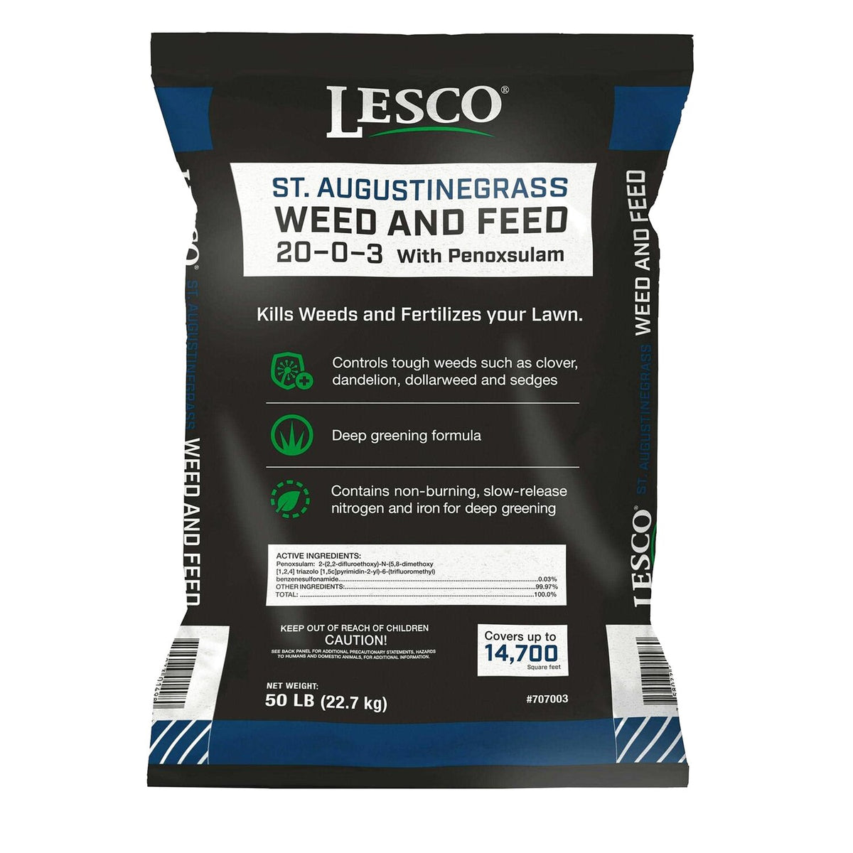 Lesco 20-0-3 Weed & Feed, 14700 Sq Ft - 707003