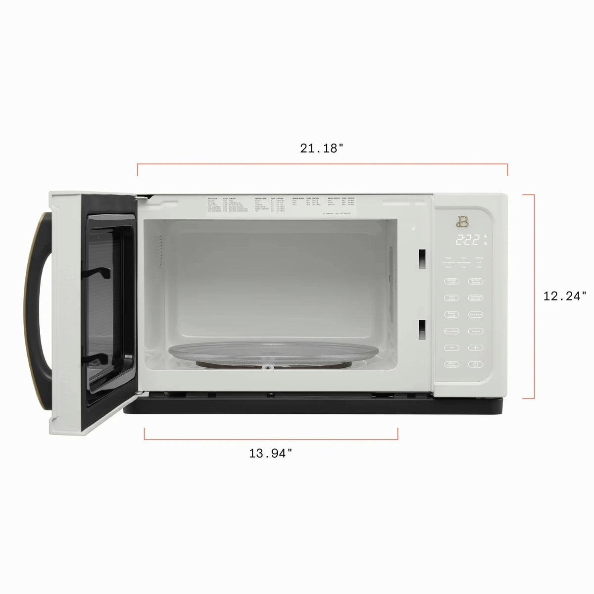 Beautiful 1.1 Cu ft 1000 Watt Sensor Microwave Oven, White Icing - BFCMS811WEST10