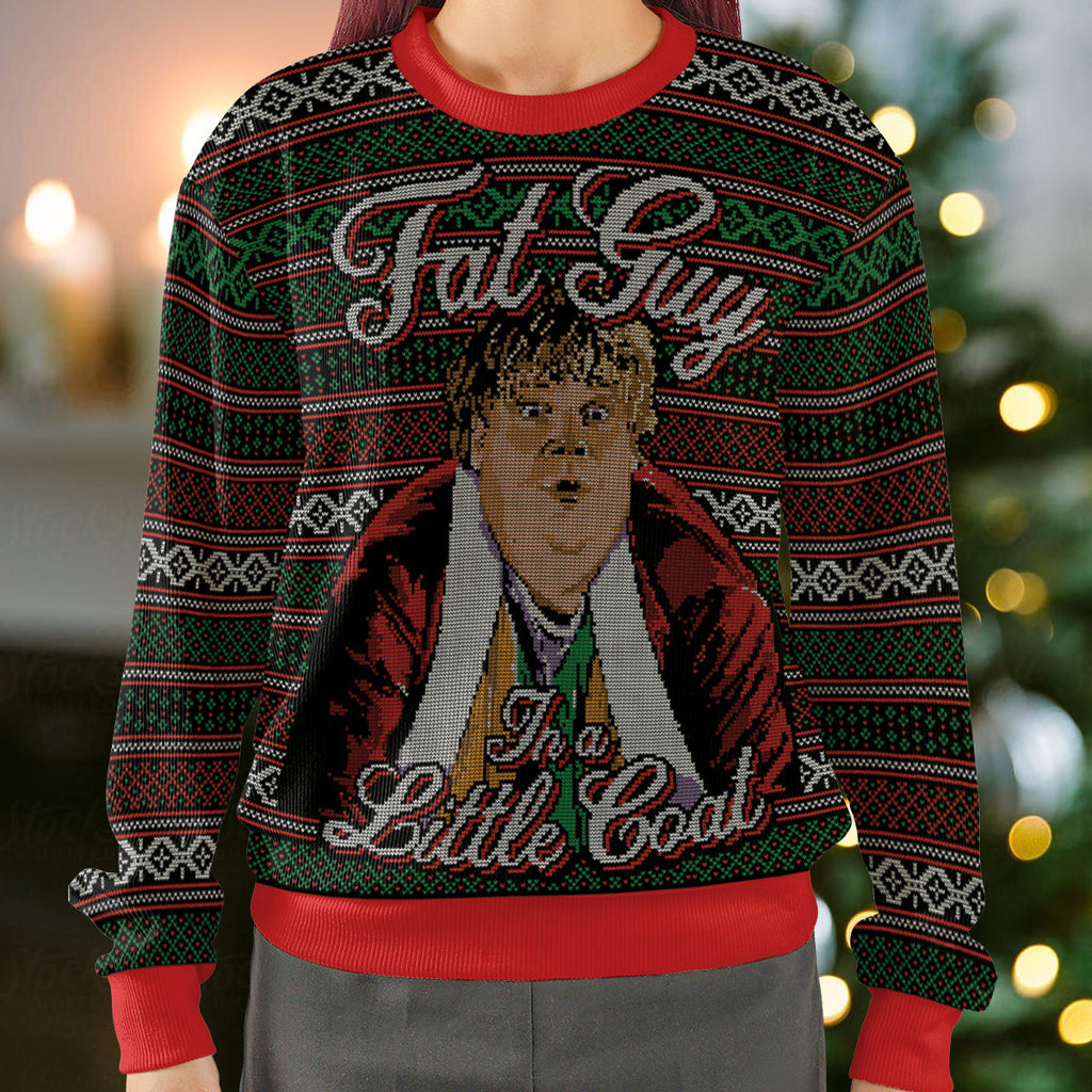 Fat Guy In A Little Coat Ugly Christmas Sweatshirt