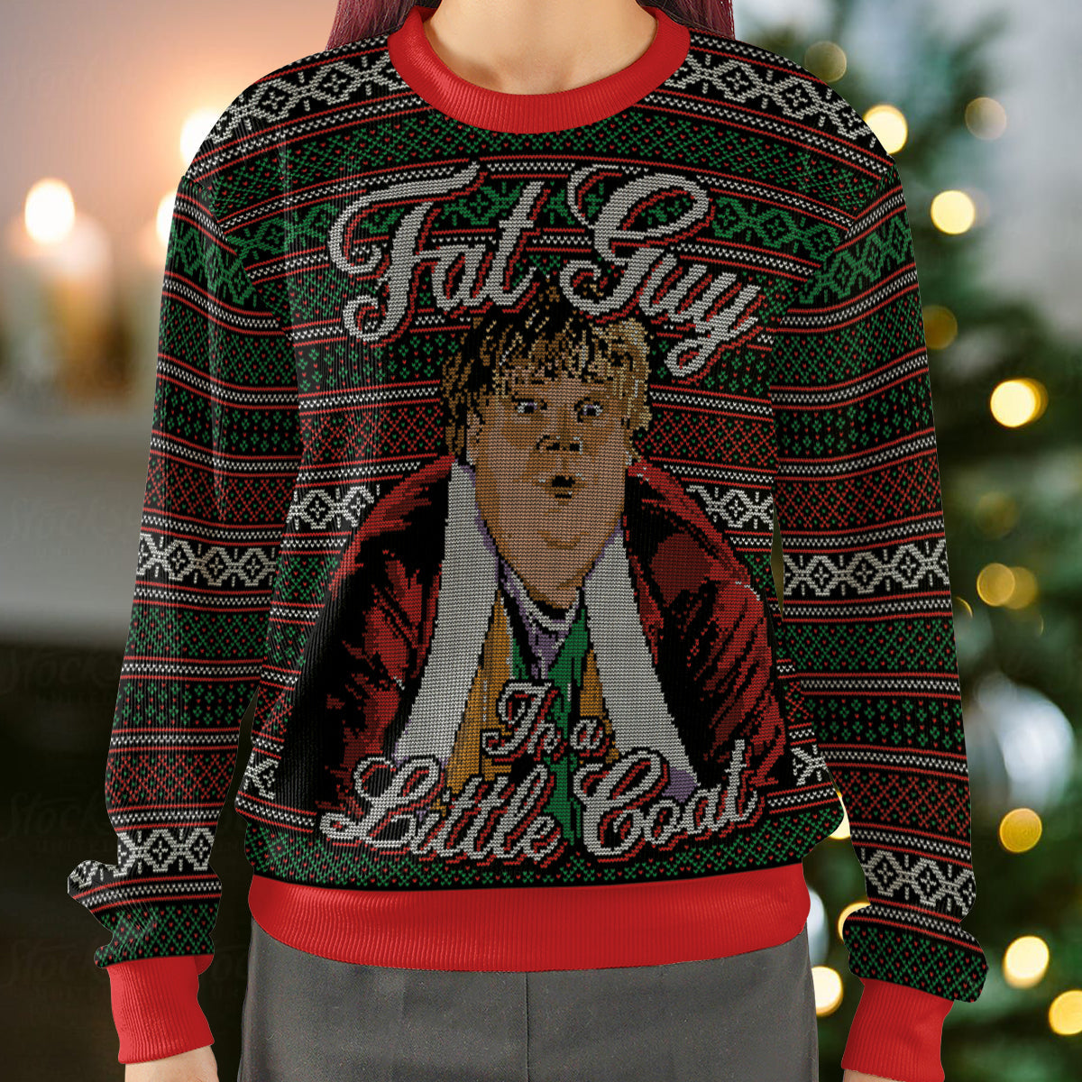 Fat Guy In A Little Coat Ugly Christmas Sweatshirt
