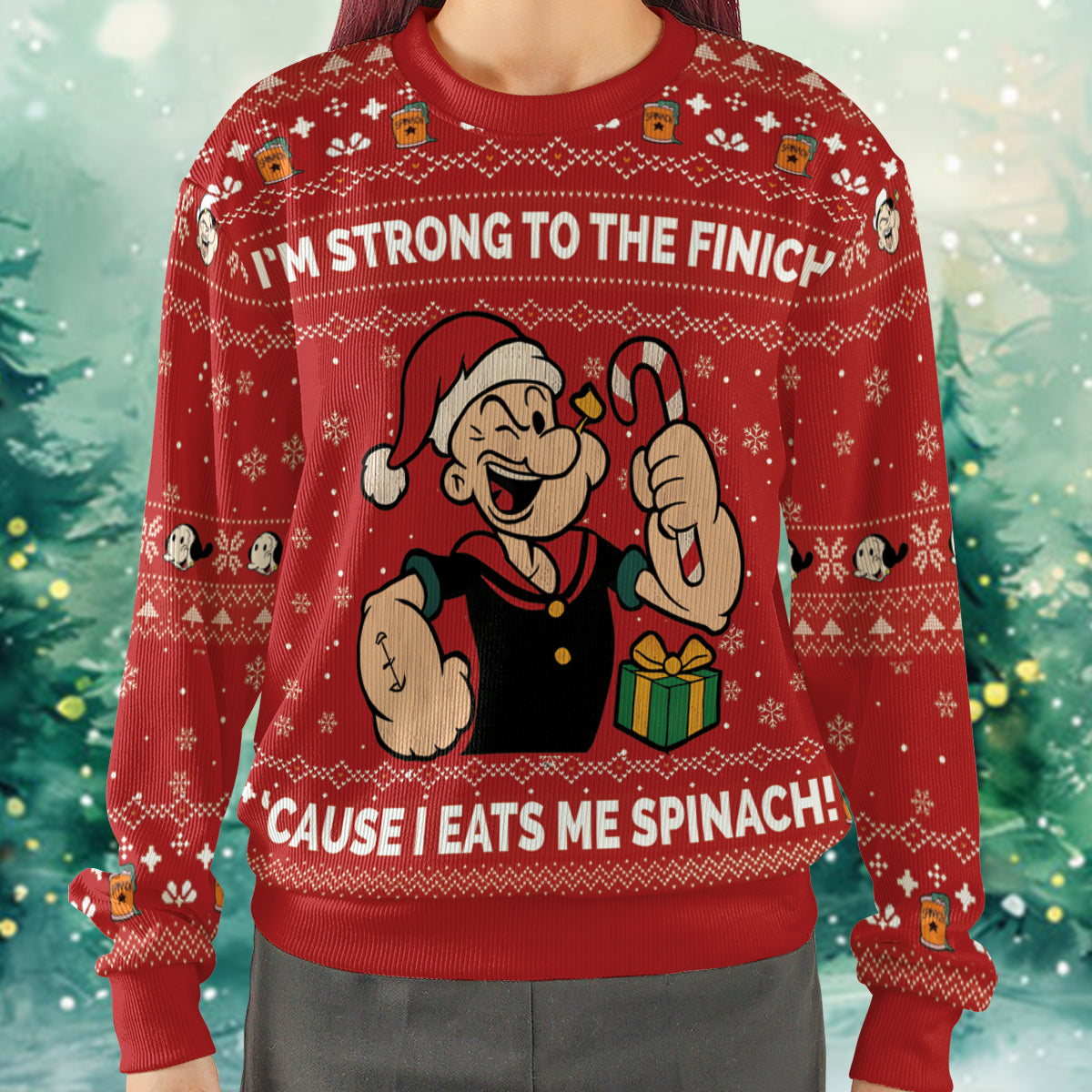 Strong To The Christmas Finich Ugly Christmas Sweatshirt