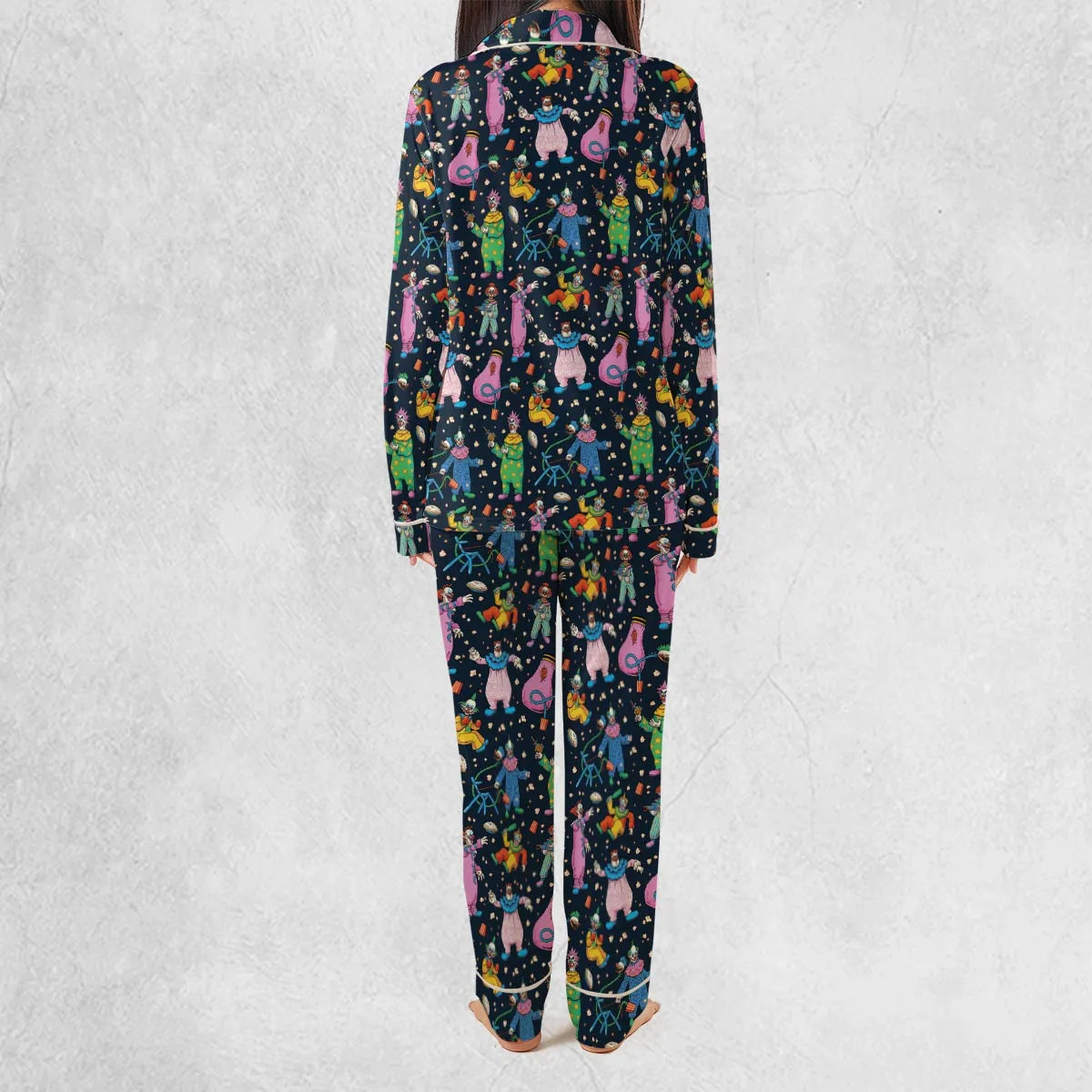 Clowns Popcorn Killer Klowns from Outer Space Pattern Pajamas Set