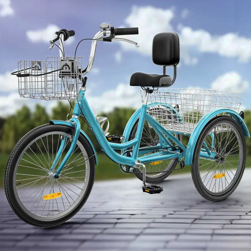 Adult 3-Wheel Pedal Tricycle, 24 And 26 Inch, 7-Speed