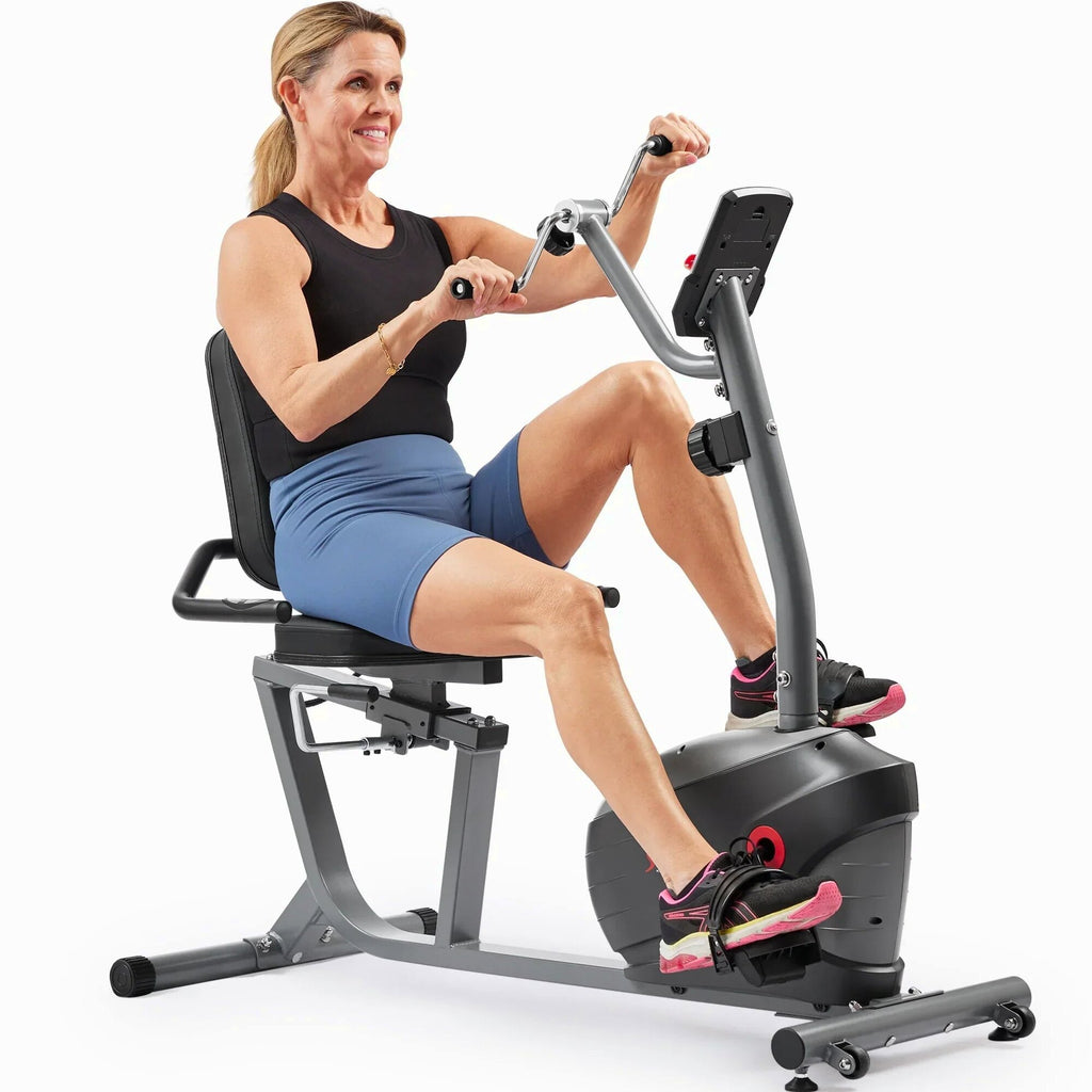 Sunny Health & Fitness Smart Magnetic Recumbent Bike With Hand Cycle - SF-RB423034