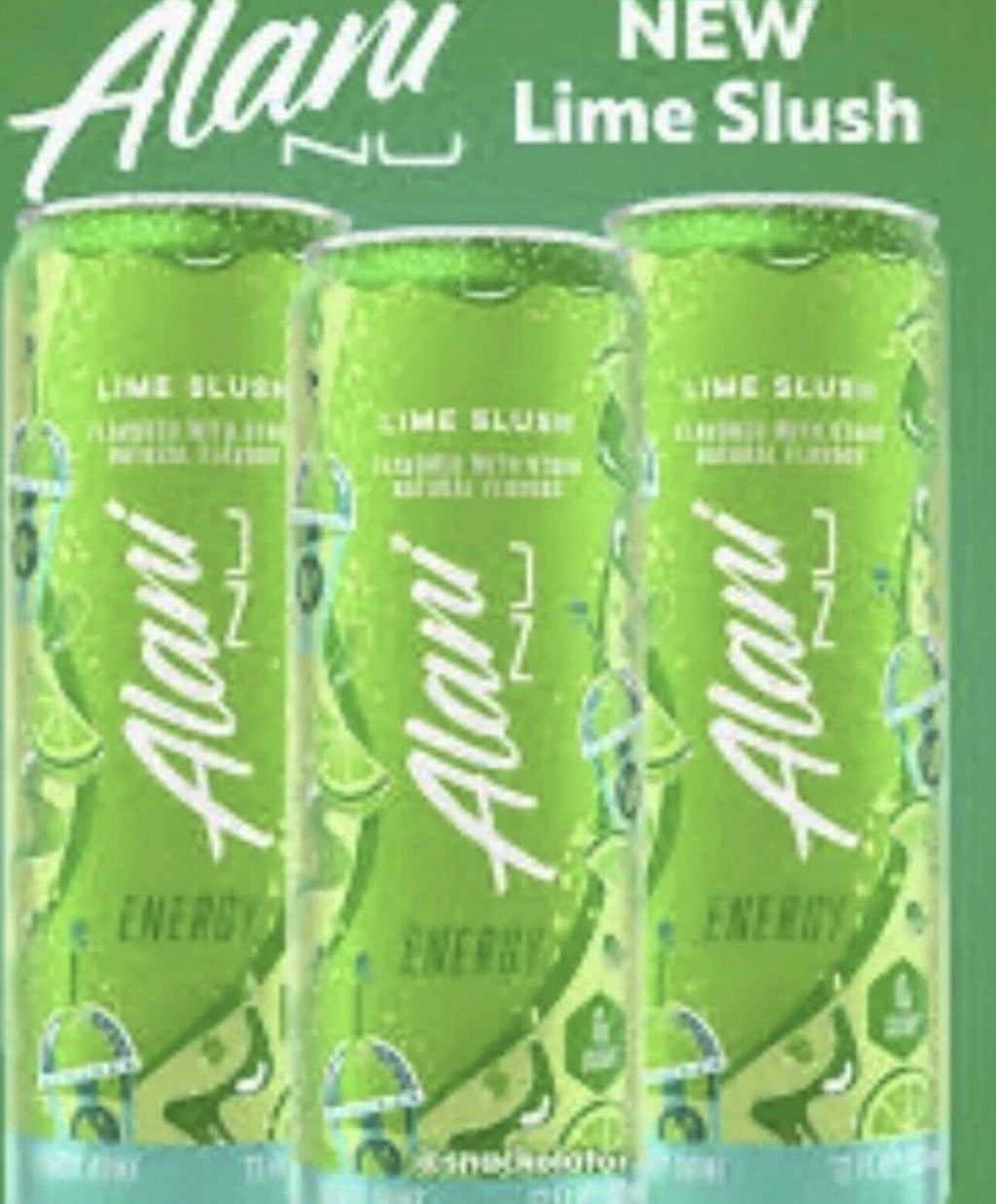 Lime Slush Flavor Energy Drink 12 Pack (12fl oz Cans) Sugar Free Low Calories 200mg Caffeine