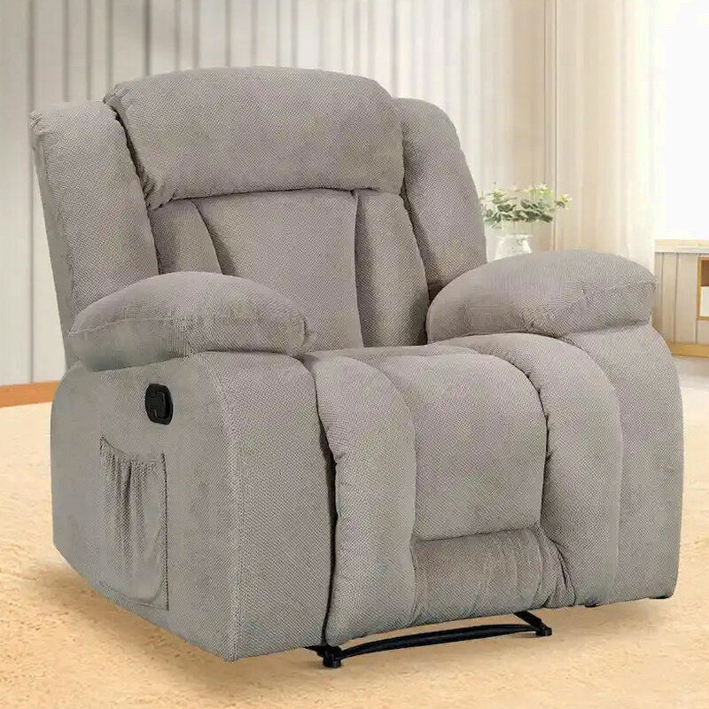 Heated Massaging Recliner Chair, 65L x 37W x 41H