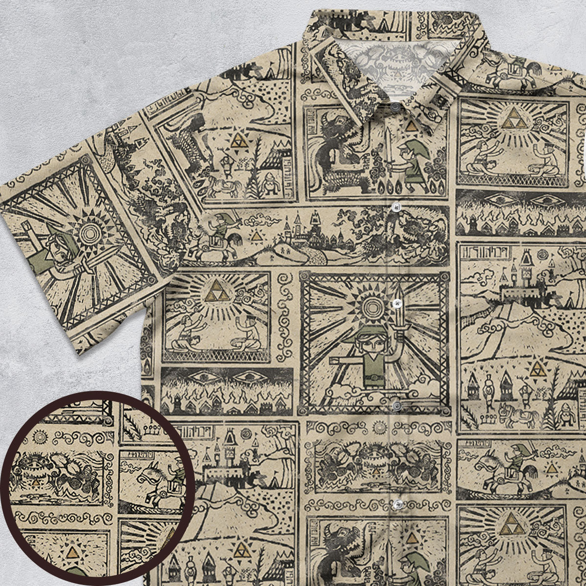 Zelda Story Of The Hero Time Legend Button Down Shirt