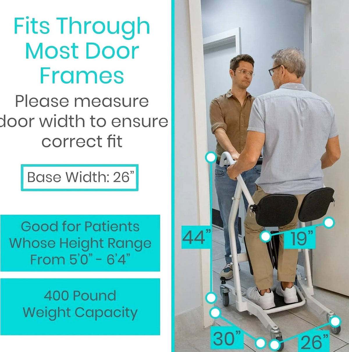 Vive Sit-to-Stand Patient Lift Transfer Aid, 400 lbs
