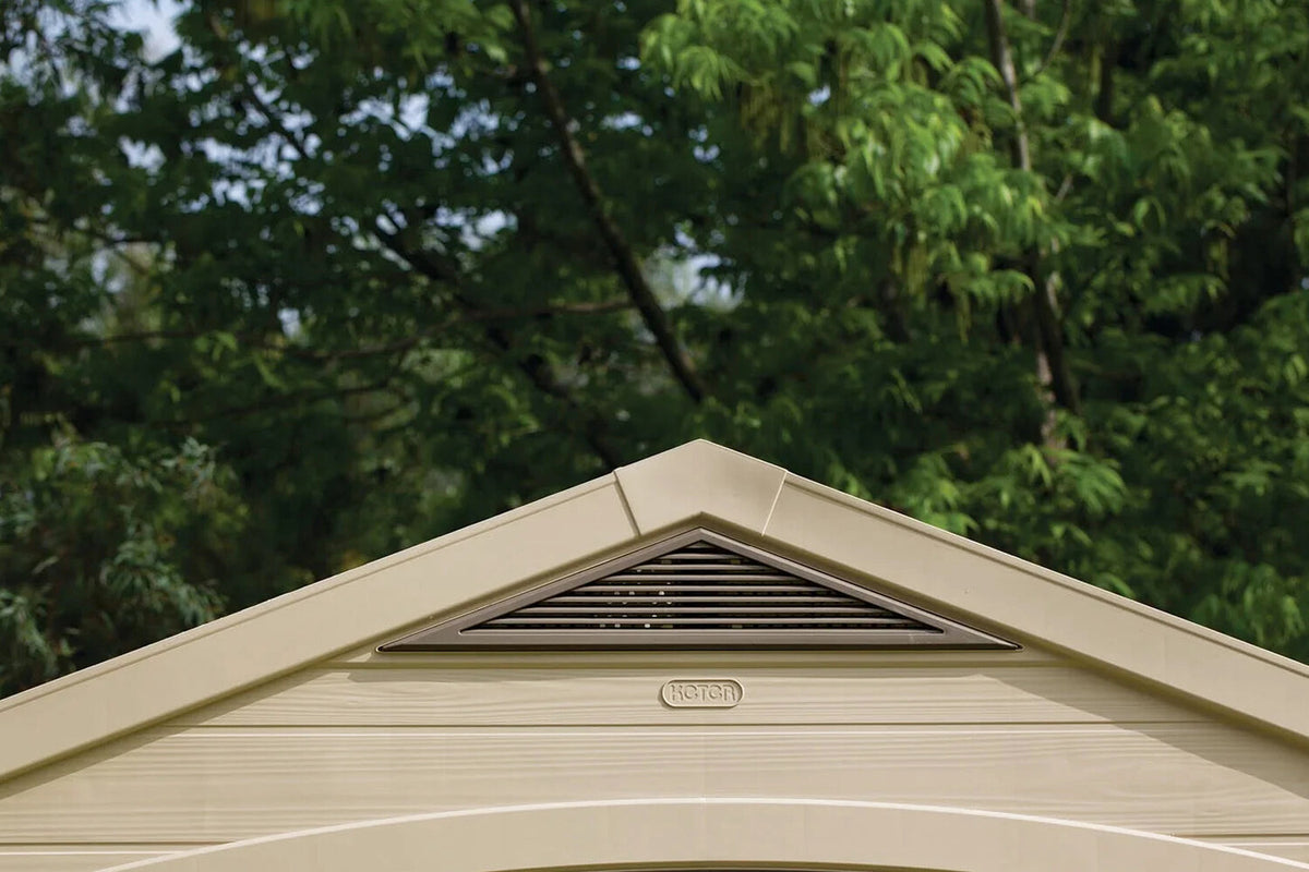 Keter Resin Outdoor Storage Shed, Taupe, 8 x 11 Foot - Factor