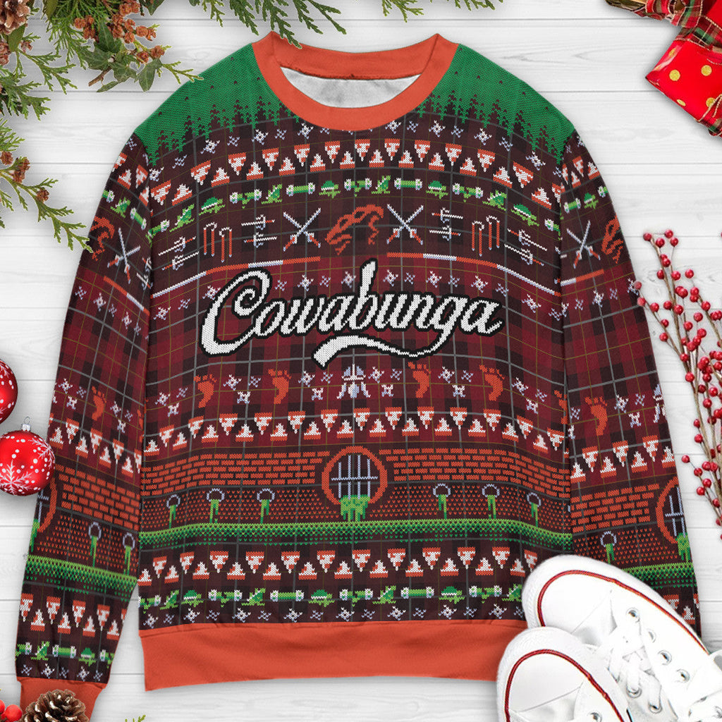 Cowabunga Christmas Teenage Mutant Ninja Turtles Ugly Christmas Sweatshirt