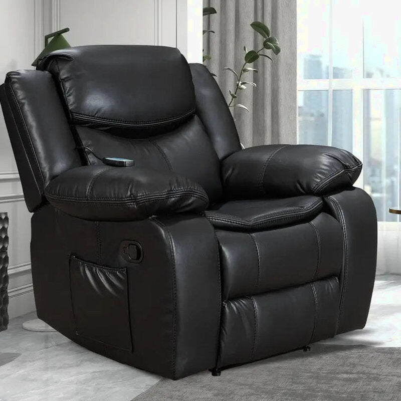 Leather Recliner Lounge Chair - Wide Seat