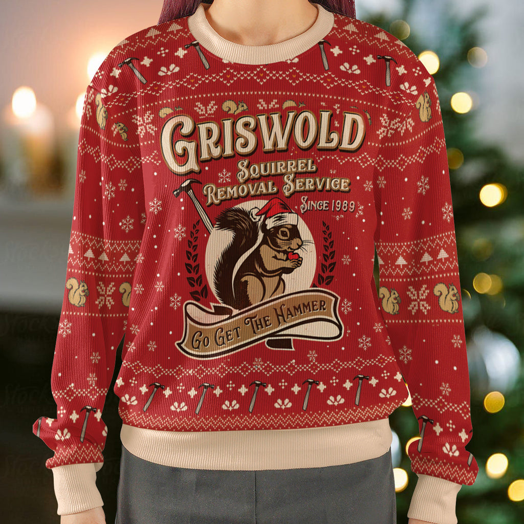 Griswold Squirrel Removal Service Ugly Christmas Sweatshirt