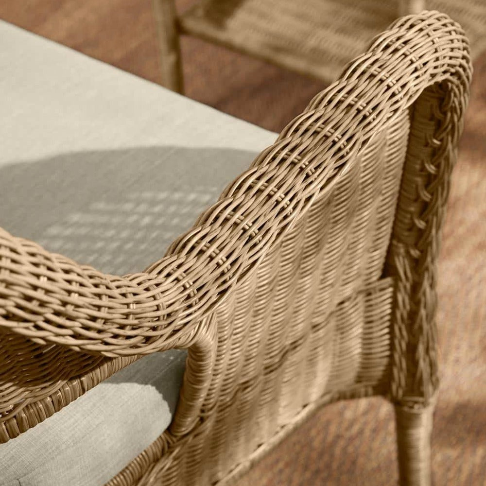 Hampton Bay Rosemont Light Brown Steel Wicker Stackable Outdoor Patio Lounge Chair With Putty Tan Cushion - 65-91-1BR-996