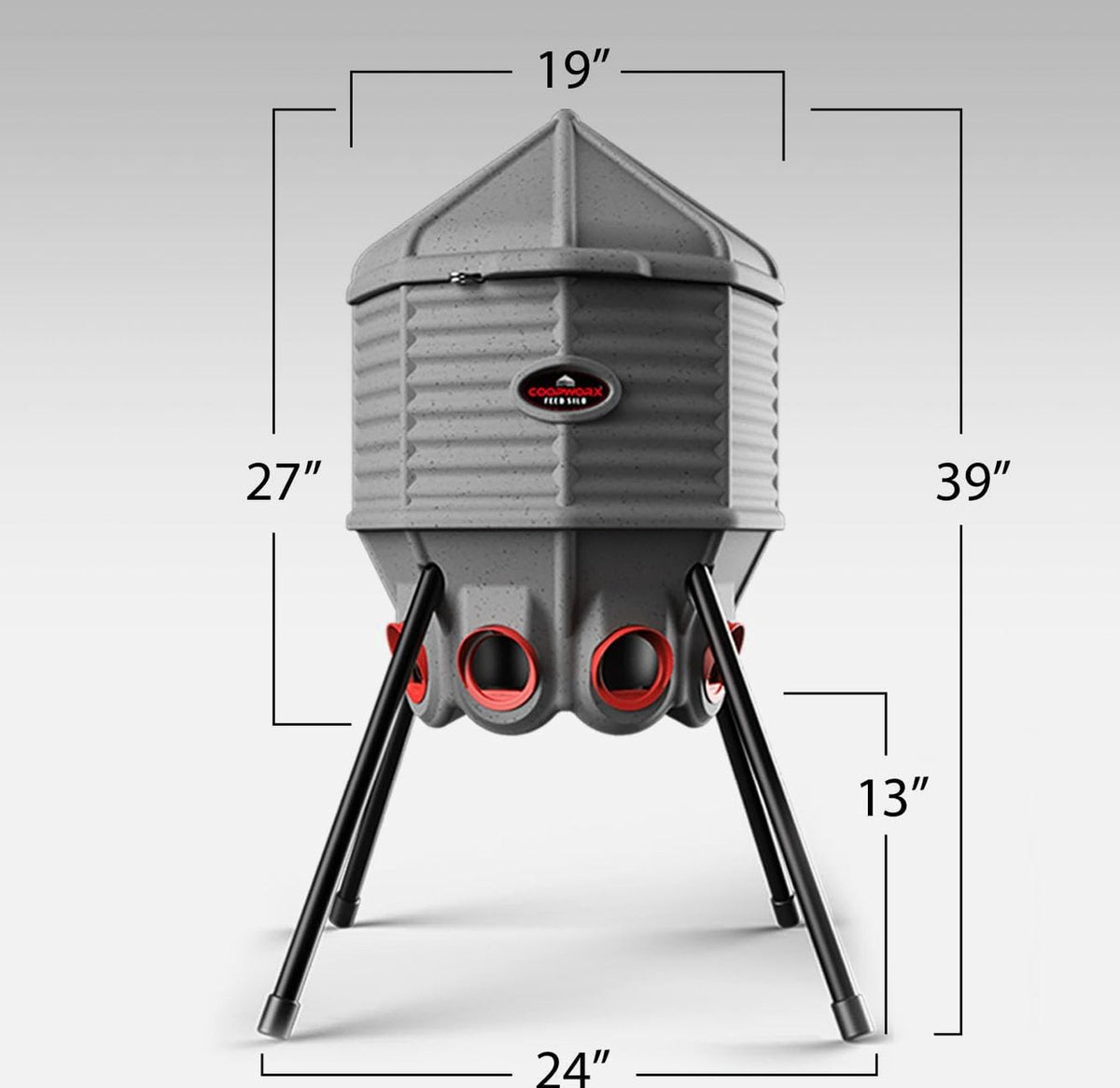 80lb Poultry Feeder, Adjustable Height, UV Stable, Weather Resistant, 8 Ports, Made In USA