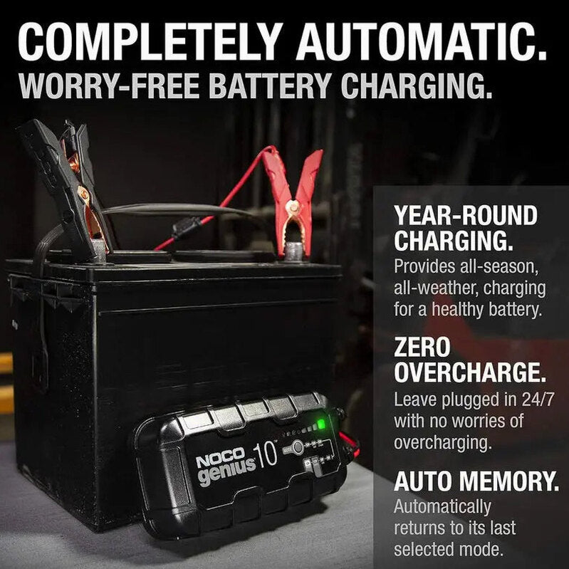 NOCO GENIUS10 10A 6V/12V Smart Battery Charger, Maintainer And Desulfator - GENIUS10