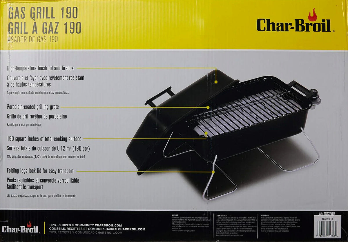 Char-Broil Portable 1-Burner Stainless Steel Propane Gas Grill - 465133010