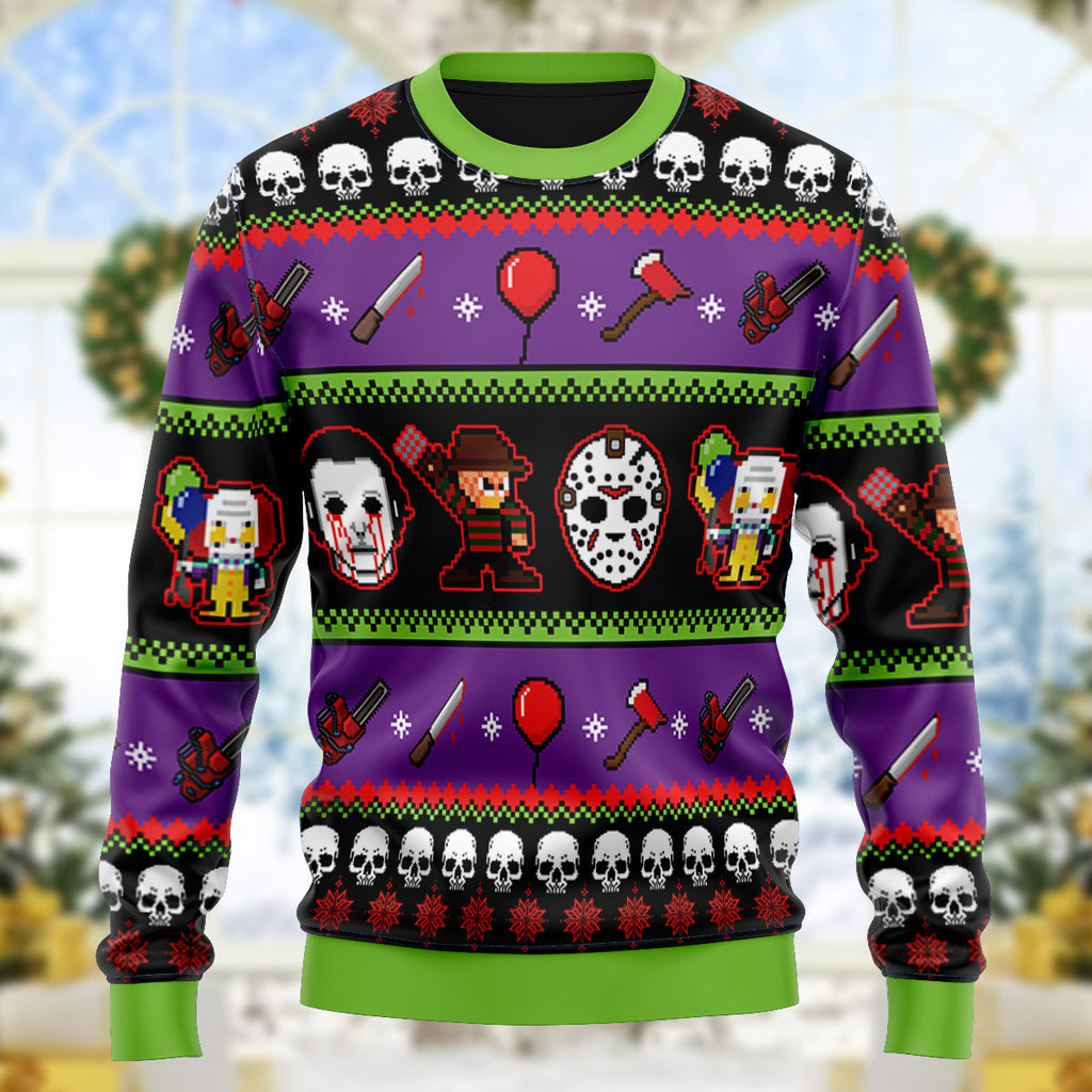 Nightmares on Halloween Ugly Christmas Sweatshirt