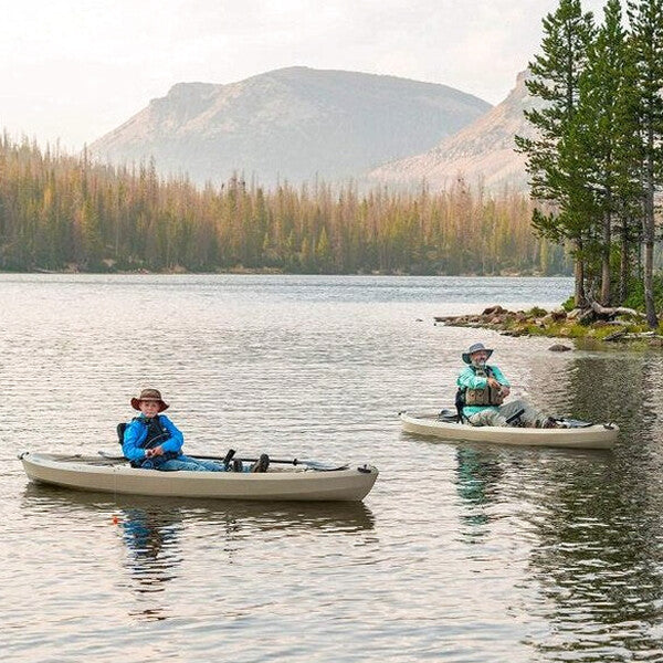 Lifetime Fishing Kayak 10ft 2-Pack With Paddles, UV-Protected HDPE, Tan - Tamarack Angler 100