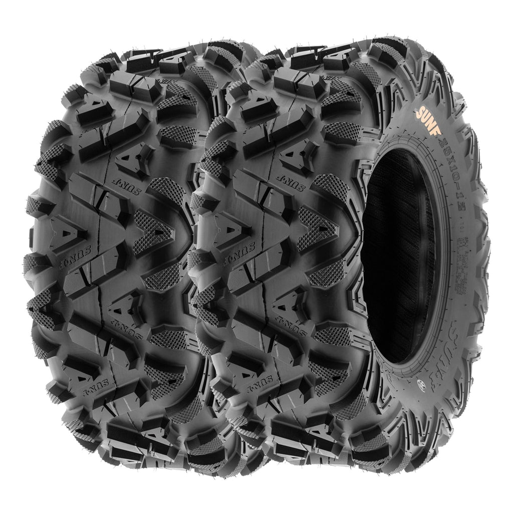 SunF All Terrain ATV UTV Tires 25x8-12 And 25x10-12 6 PR Set Of 4 - A033