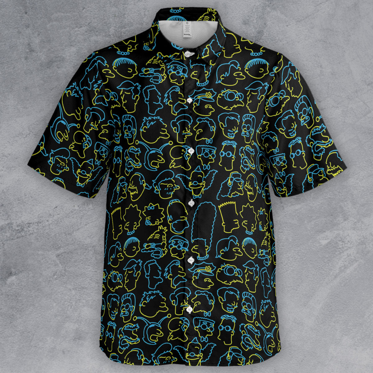 The Simpsons Neon Button Down Shirt