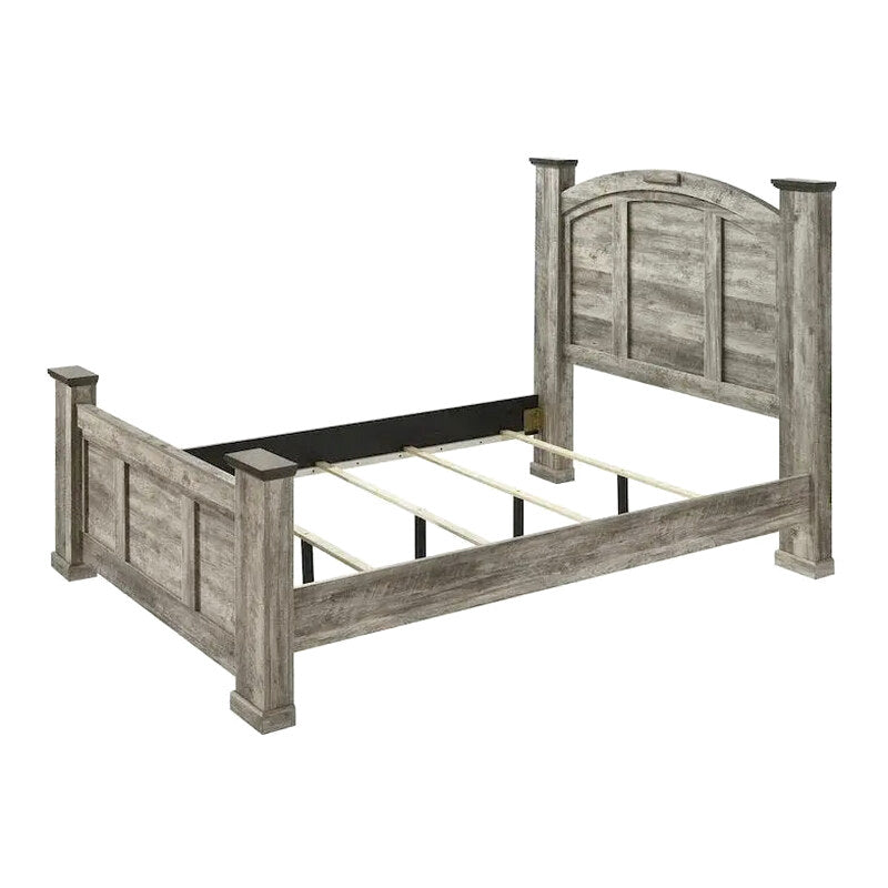 Aimon Rustic Gray 5-Piece Panel Bedroom Set - King Or Queen