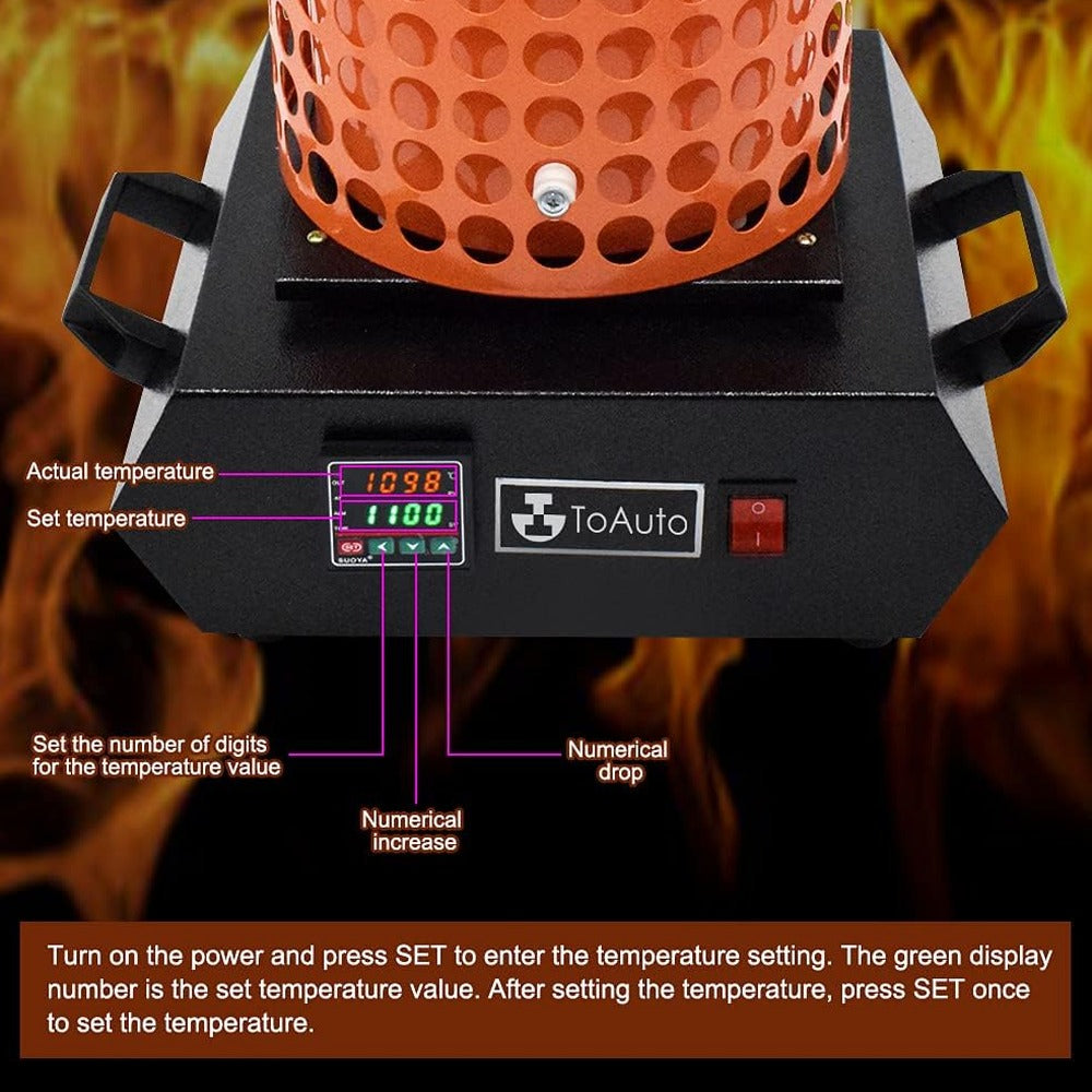 TOAUTO Gold Melting Furnace 1+3KG 1400W 2100F - TGF3000-V1.1