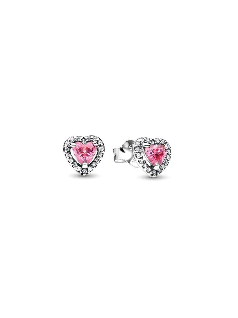 Sterling Silver Pink Heart Jewelry Set