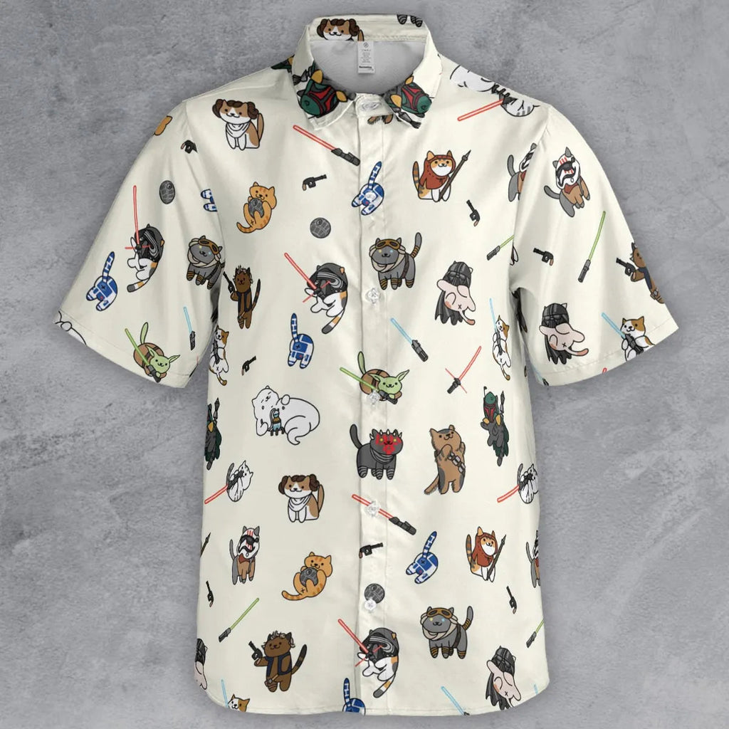 Star Wars Characters as Cats Button Down Shirt