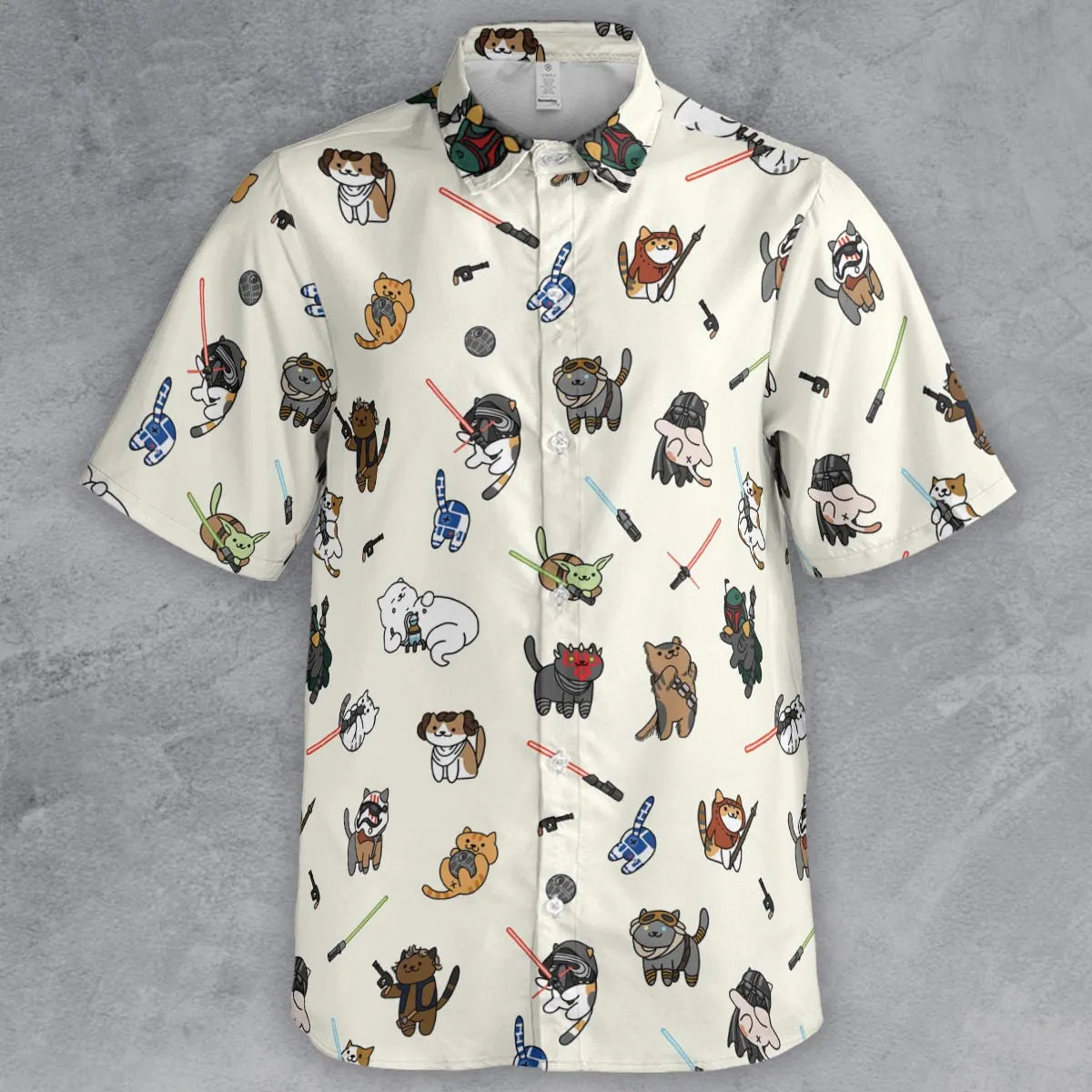 Star Wars Characters as Cats Button Down Shirt