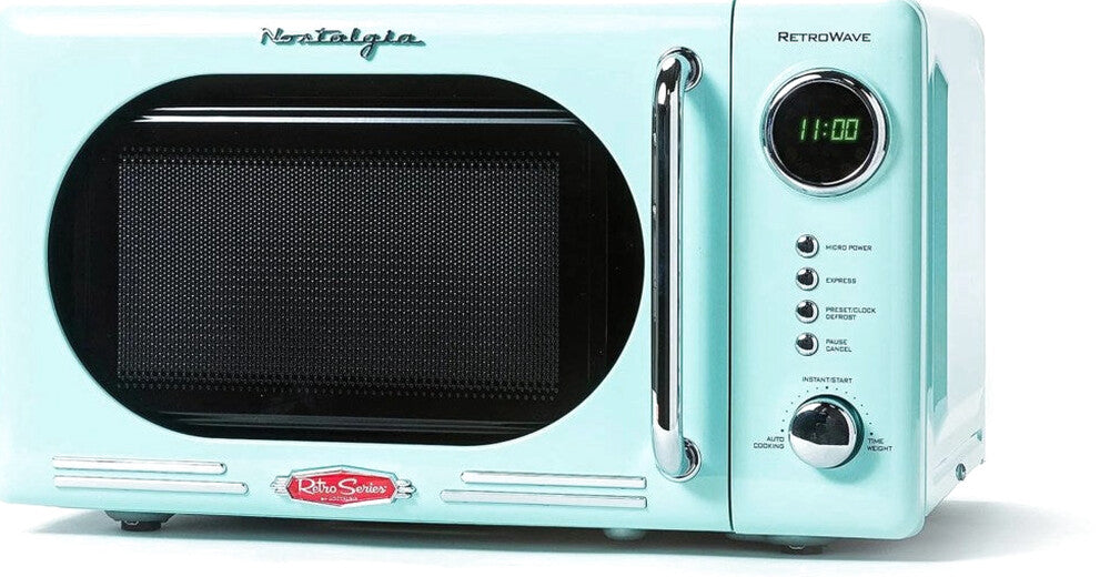 Nostalgia 0.7 Cu Ft 700W Countertop Microwave Oven - Aqua
