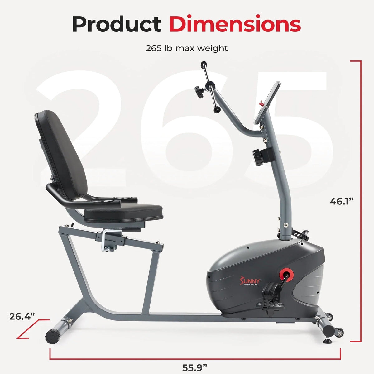 Sunny Health & Fitness Smart Magnetic Recumbent Bike With Hand Cycle - SF-RB423034