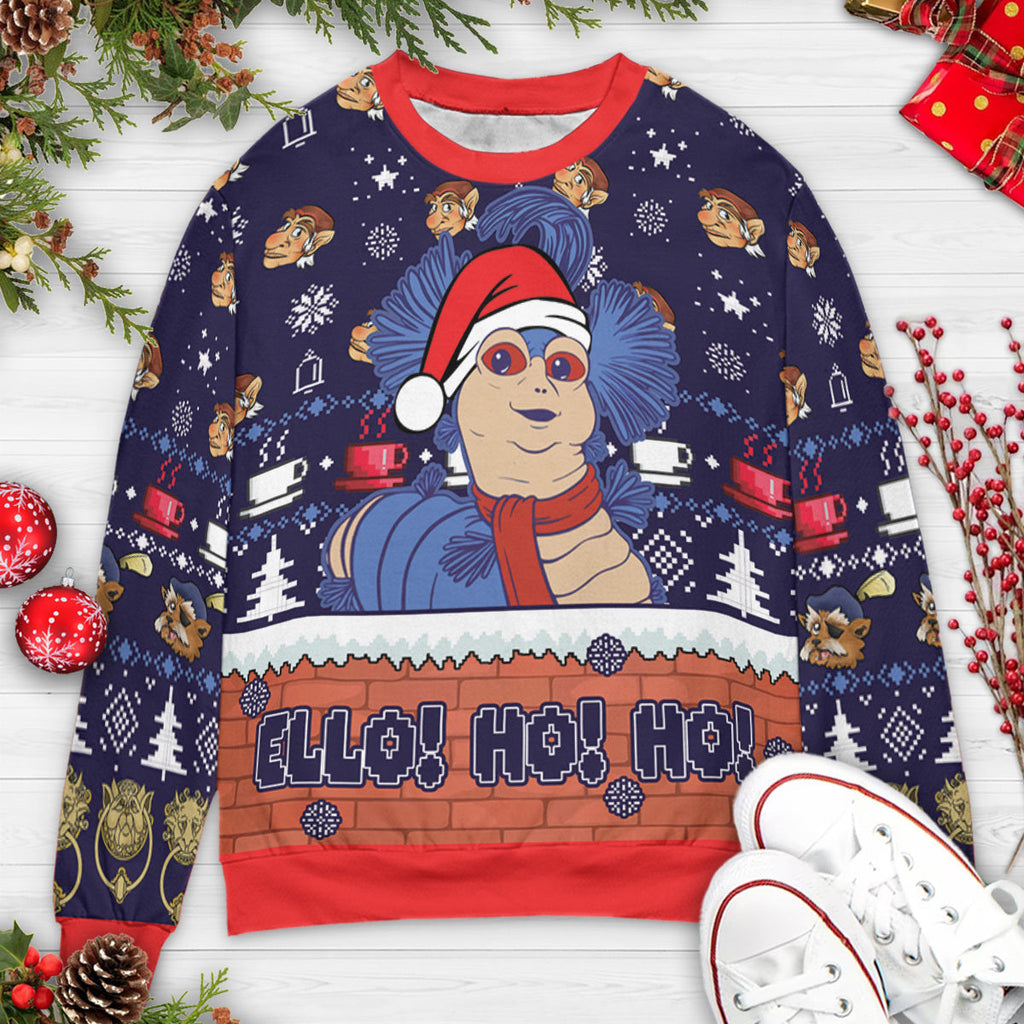 Ello Worm Labyrinth Ugly Christmas Sweatshirt